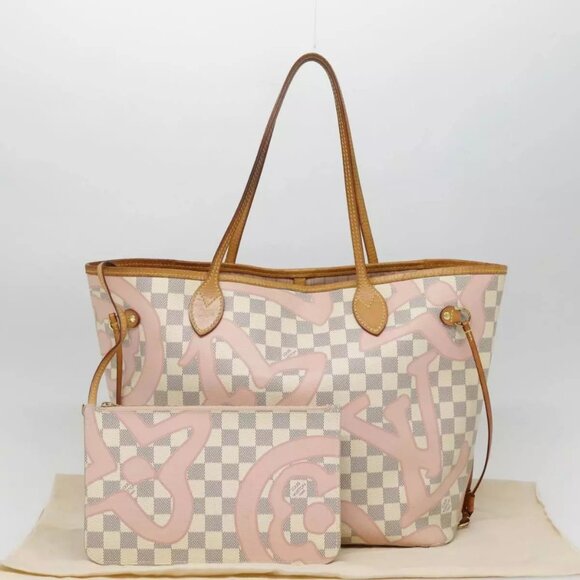 LOUIS VUITTON Damier Azur Neverfull MM Tote Bag - Picture 1 of 16